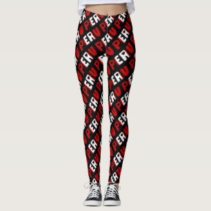 Legging Eu Amo Peruano Cores de Sinalizador Cores de Tipog