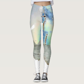 Legging Eu amo pescar em mulheres azuis