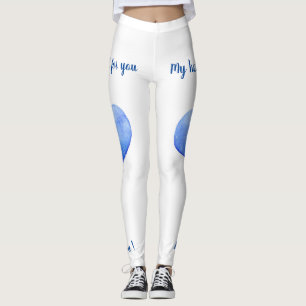 Legging Eu Te Amo Coração Azul Fofo Dia dos Namorados Flip