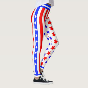 Legging EUA Stars and Stripes em BRANCO