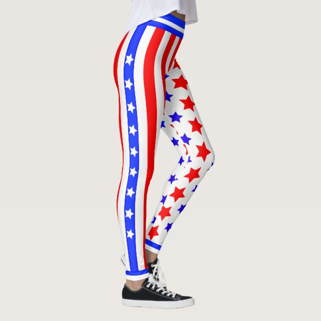 Legging EUA Stars and Stripes em BRANCO (Direita)