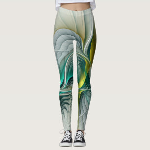 Legging Evolução do Fractal, arte abstracta dourada de