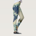 Legging Excelente da costa de Kanagawa por Hokusai<br><div class="desc">design excelente para vestir para os próximos termos! A Onda Azul Excelente está chegando! 36 visualizações do Monte Fuji: a onda de Excelentes ao largo da costa de Kanagawa, por Katsushika Hokusai, do período Edo, c. 1830. Impressão de bloco de madeira tradicional. Vintage ilustration fine art sea design apresentando uma...</div>