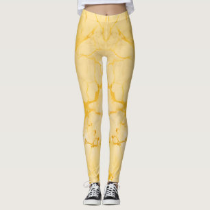 Legging Excelente Impressão de cor amarelo do mármore