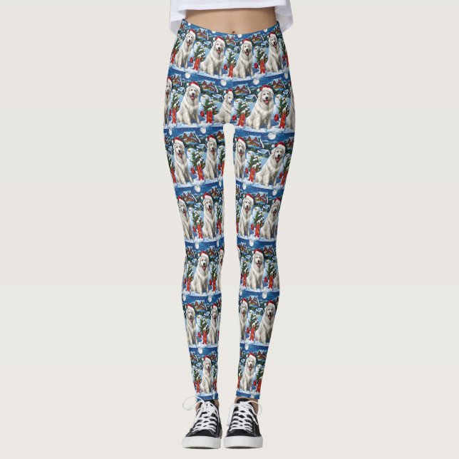 Legging Excelente Pirenéus Winter Wonderland Natal Joy (Frente)
