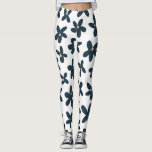 Legging Execução do Fluxo Floral de Daisy Azul<br><div class="desc">#zazzlemade</div>