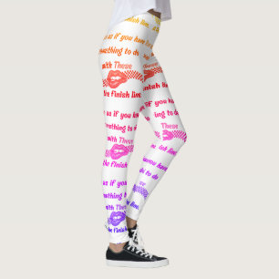 Legging Executando Padrão de Tipografia Motivacional Repro