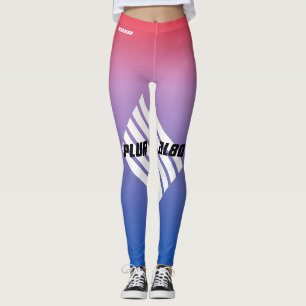 Legging exercício de gradiente cor-de-rosa na moda monogra