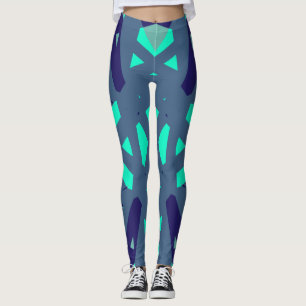 Legging Exercício de Malhação de Yoga Gym Padrão Verde mar
