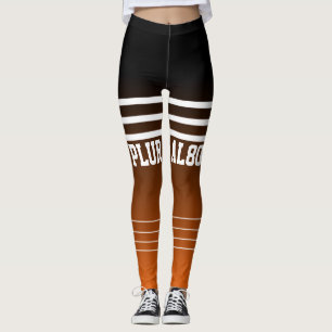 Legging exercício de monogramas laranja preto gradiente na