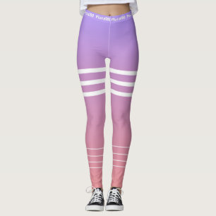 Legging exercício púrpura cor-de-rosa gradiente na moda