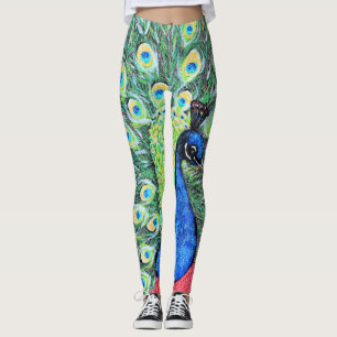 Legging Exibindo Pintura de Peacock