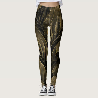 Legging Exótico tropical: Natureza Ouro Grunge