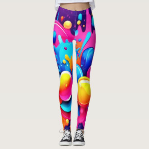 Legging Explosão de bolha colorida