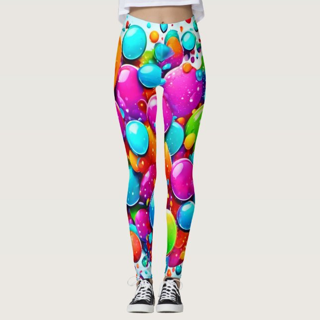 Legging Explosão de bolhas coloridas (Frente)