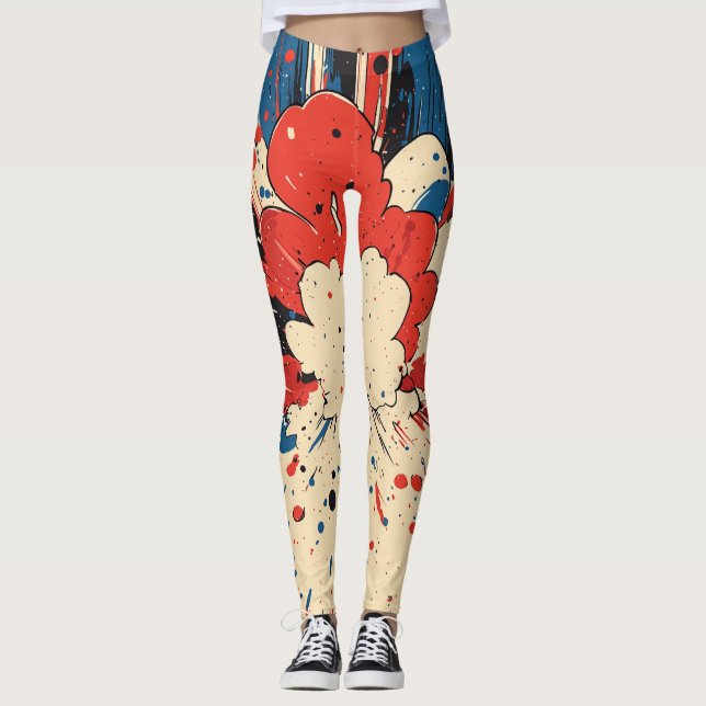 Legging Explosão de Pop de estilo cômico (4) (Frente)