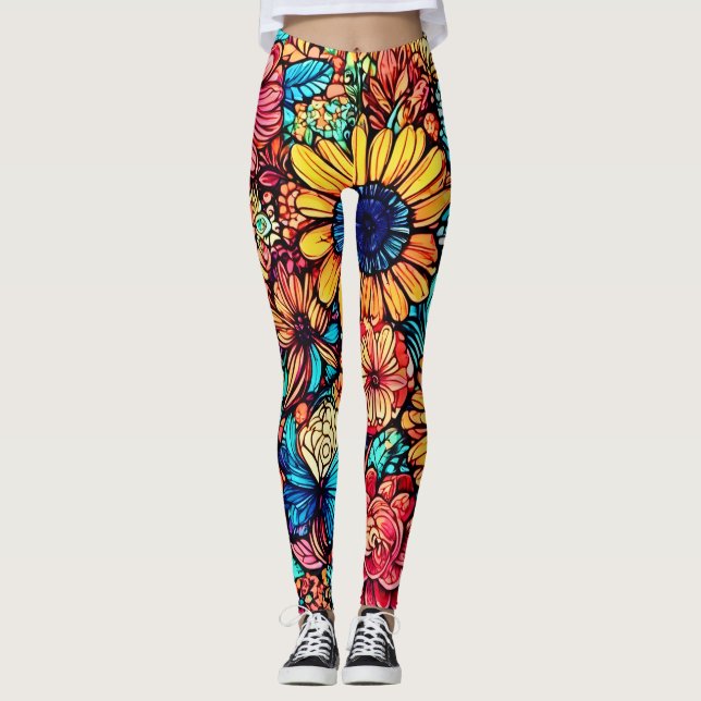 Legging Explosão de porta flexível vibrante (Frente)