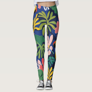 Legging Expressionismo distorce a arte das plantas tropica