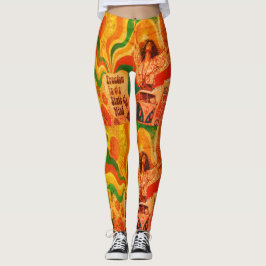 Legging Faça Amor Não Guerra Ditos Retrô Justos e Apertado