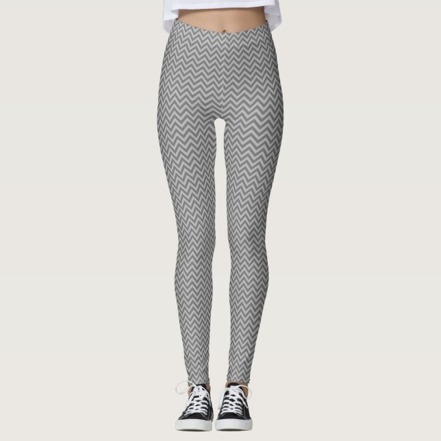 Legging Faça-Você-Mesmo BG LG Chevron ZigZag Faixa Cinza . (Frente)
