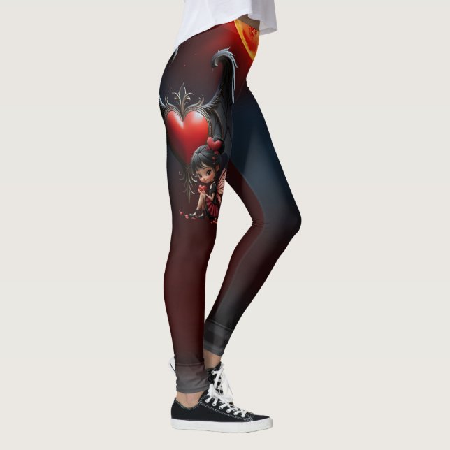 Legging Fada do Dia dos Namorados da Lua de Sangue (Direita)