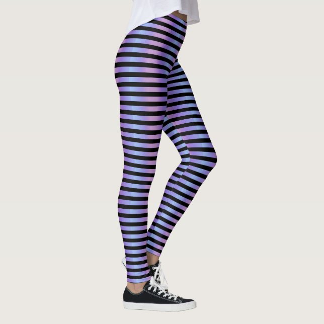 Legging Fada Lavanda Rosa Pastel Gradiente Ombre Listrado (Direita)