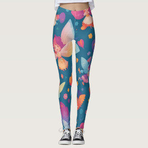 Legging Fada Rainbow Padrão Personalizado Colorido