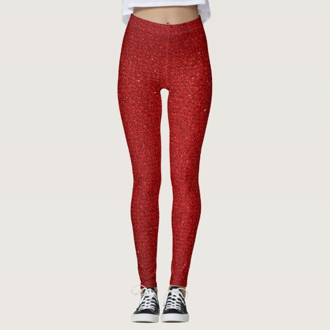 Legging Faísca de brilho vermelho (Frente)