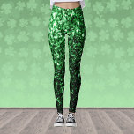 Legging Faíscas cintilantes verdes escuros<br><div class="desc">Legal,  divertida,  elegante e única por todo o impressão faux faux,  ideia de presente para ela. Brilhante brilho brilhante verde brilhante brilhante brilhante brilha. Foto de faíscas verdes não reluz!</div>