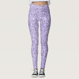 Legging Faíscas violetas de brilho roxo com lavanda violet