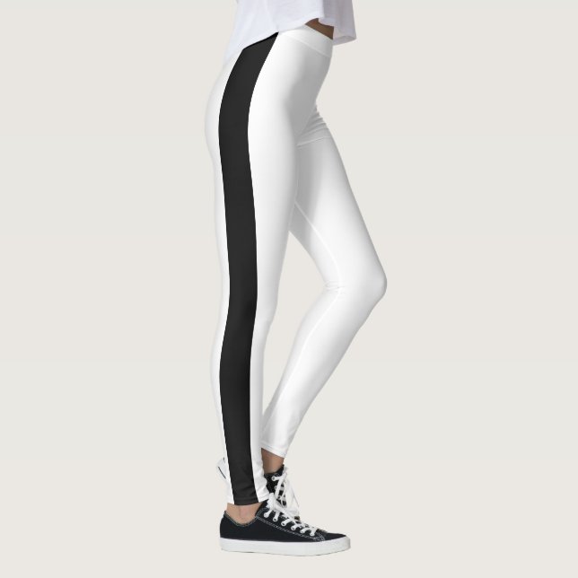 Legging Faixa de Camuflagem Vertical Preta | Branco (Direita)