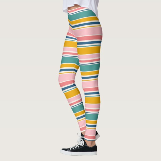 Legging Faixa de cores com o ambiente de praia (Esquerda)