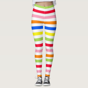Legging Faixa de doces multicolorida