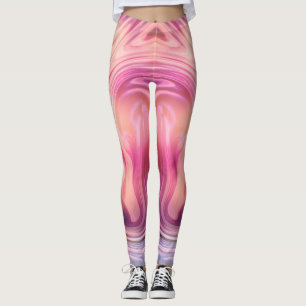 Legging Faixa de Gradiente Diagonal Grande com Marca Perso