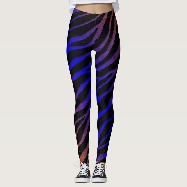 Legging Faixa de TempoEspaçoEspelhada - Laranja/Azul (Frente)