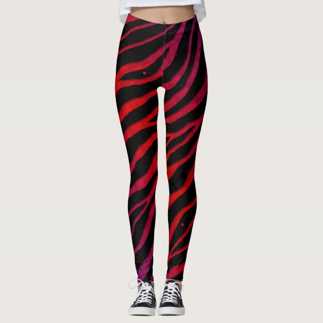 Legging Faixa de TempoEspaçoEspelhada - Roxo/Vermelho (Frente)