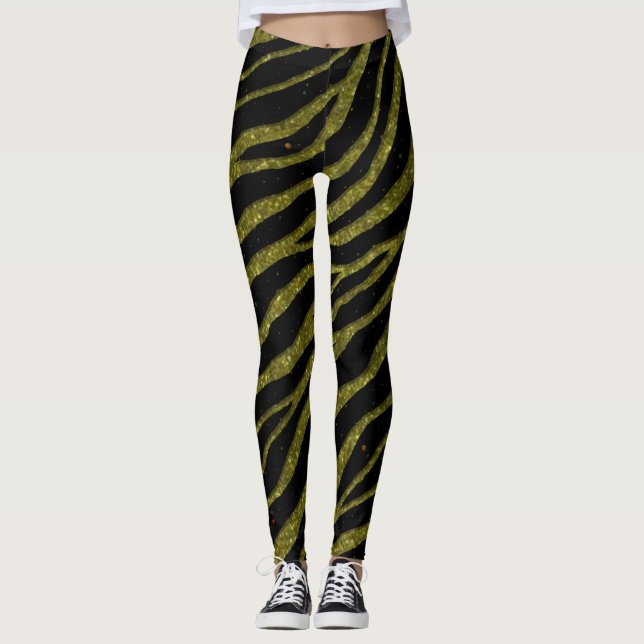 Legging Faixa de TempoEspaçoLimpada - Dourada com brilho (Frente)