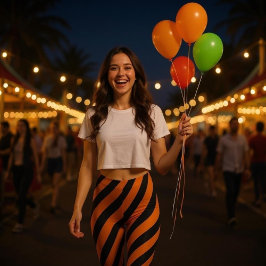 Legging Faixa laranja e negra