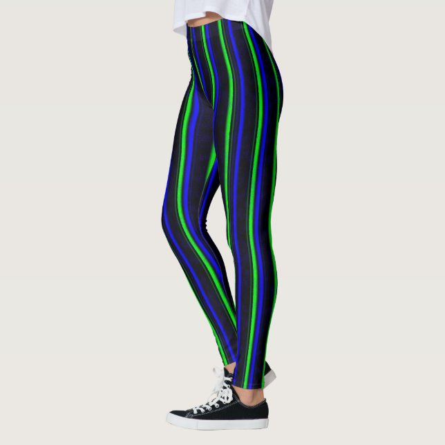 Legging Faixa Verde Azul Preta (Esquerda)