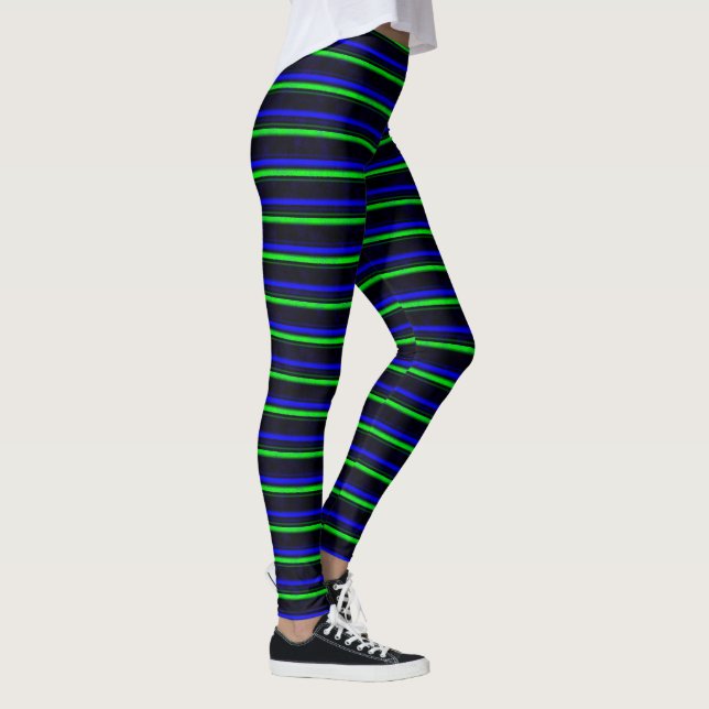 Legging Faixa Verde Azul Preta (Direita)