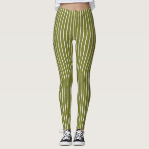 Legging Faixa Verde-Oliva com Linhas Isoladas