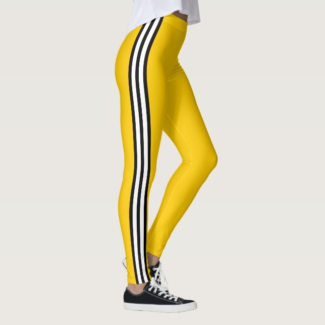 Legging Faixas de Corrida Amarelas (Direita)