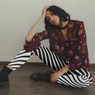 Legging Faixas de Cruzamento Pretas