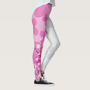 Legging Faixas de Flor de Cerejeira