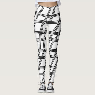 Legging faixas de tecelagem