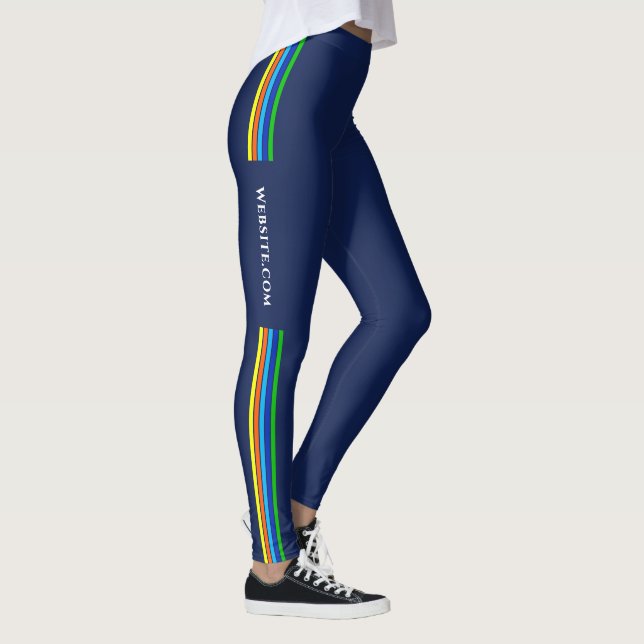 Legging Faixas Verticais Personalizadas do Site de Empresa (Direita)