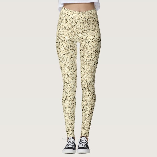 Legging Falso brilho de luz Dourado brilha (Frente)