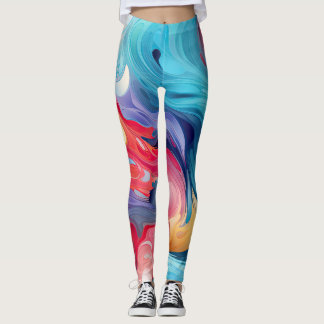 Legging Fantasia colorido de abstrato