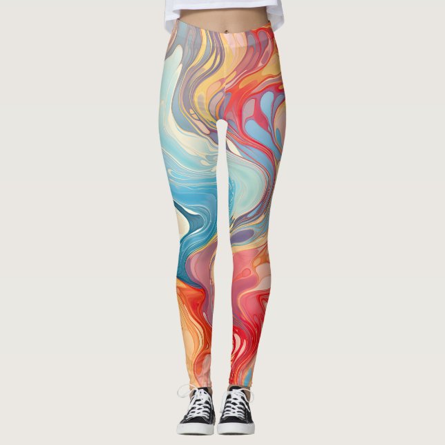 Legging Fantasia colorido de abstrato (Frente)