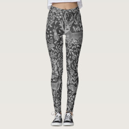 Legging Fantasia de Coruja-Raposa-Raposa-Cinza Única